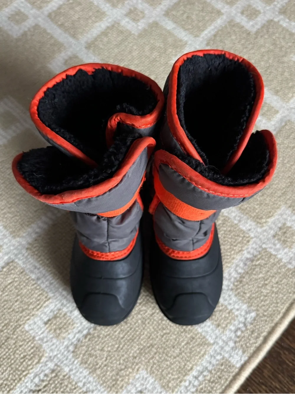 Kamik Kids Insulated Waterproof Winter Snow Boots Gray Orange Boys Size 10